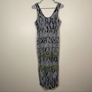 Silence & Noise Abstract Print Cut Out Back Dress